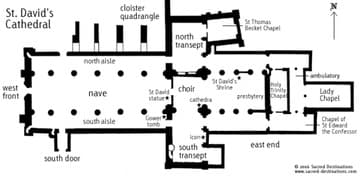 Floor plan of St. David's Cathedral.