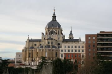View of Almudena Cathedral's apse from south.