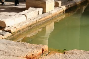 The pool of the Great Bath, heated by the ancient Sacred Spring.