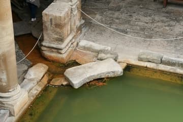 Northwest corner of the Great Bath, where the hot springs enter the pool.