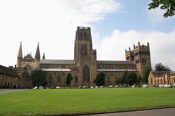 North side of Durham Cathedral, viewed across Palace Green.
