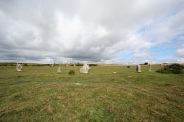 The center stone circle of the Hurlers, looking north.