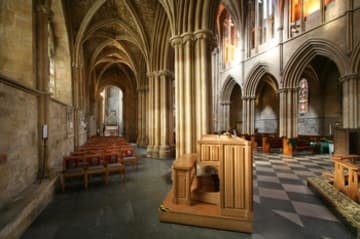North aisle and chancel, looking west.