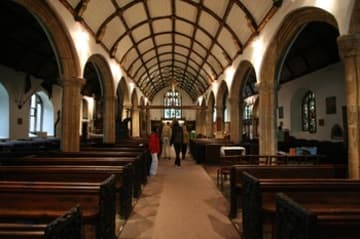 The nave with wagon roof, looking east.