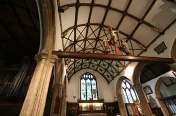 The rood beam (1932), wagon roof and high altar.