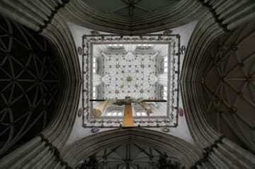The central tower (or lantern tower), viewed from far below.