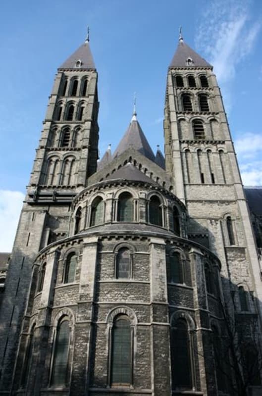 South transept and towers of Tournai Cathedral.
