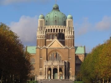 Front view of the Basilica in autumn.