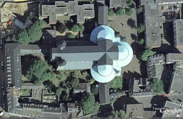 Aerial view of St. Maria im Kapitol, Cologne.