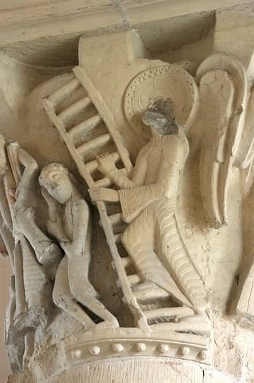 Detail of the Jacob capital: Jacob's Ladder.
