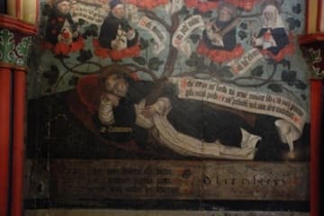 Fresco of St. Dominic, reflecting the church's original use as a Dominican monastery.