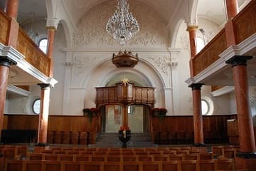 Interior, looking towards pulpit and apse.