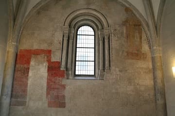 Medieval murals in the choir.