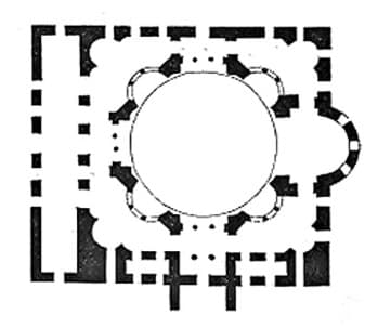 Floor plan of the Church of Sergius and Bacchus.