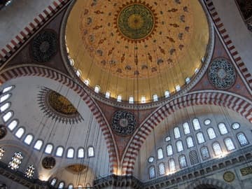 The breathtaking interior of Suleiman Mosque.