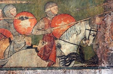 Detail of medieval fresco in the Chapel of St. George.