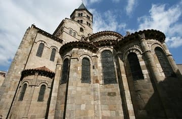 View of chevet from southeast, 12th century. Notre-Dame-du-Port, Clermont-Ferrand, Auvergne, France.