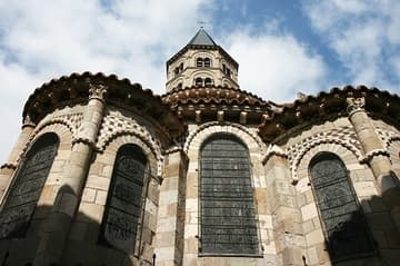 View of the chevet from the east, 12th century. Notre-Dame-du-Port, Clermont-Ferrand, Auvergne, France.