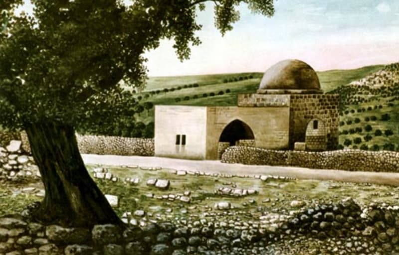 Painting of Rachel's Tomb as it looked in the late 1800s.