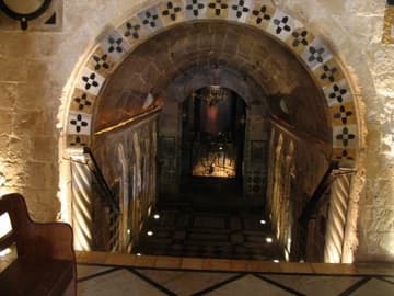 The barrel-vaulted Chapel of the Spring.