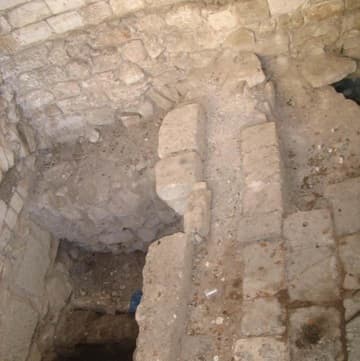 Old stone canals uncovered behind Mary's Well.