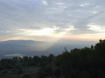 A mystical view from Mount Tabor at dusk.