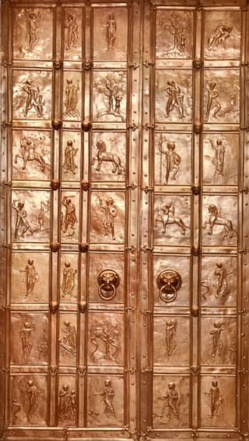 Romanesque bronze doors (1065) from the south portal of Augsburg Cathedral, now in the city's Diocesan Museum.