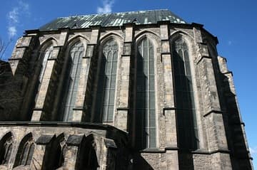 South exterior of the restored choir.