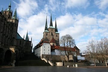 View of the Severikirche next to the cathedral in Efurt.