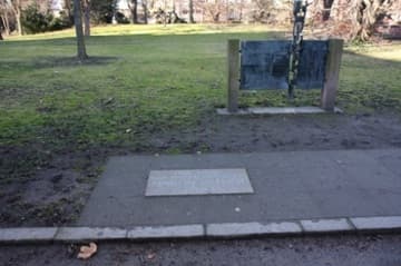 Plaque marking the spot where Luther stood before the Diet of Worms.