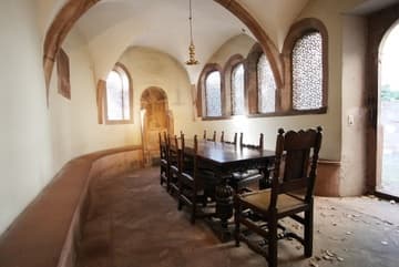 The so-called Rashi Chapel, which has no associations with Rashi and was not a chapel. It was built as a study room in 1623-24 on the west side of the Alte Synagoge. It was reconstructed in 1854-55. Worms, Germany.