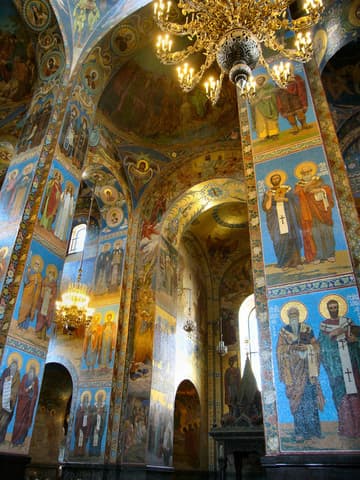 Spectacular mosaics cover the interior.
