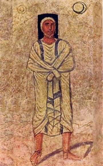 Fresco of Abraham, from the Dura Europos synagogue. Public domain photo.
