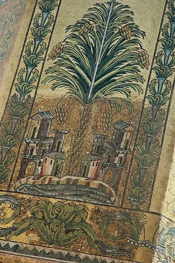 Detail of facade mosaics.