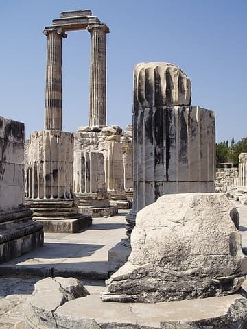 Parts of columns in the temple.
