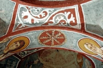 Painted arch in the Apple Church.
