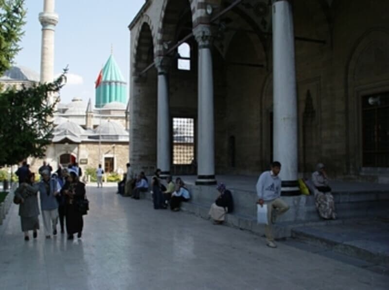 Outside Selimiye Mosque, with Melvana Museum.