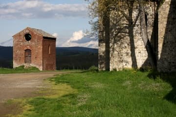 Cemetery chapel of San Galgano Abbey, built by the Cistercians 1224-88. Tuscany, Italy.