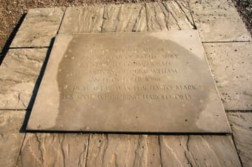 Plaque marking the altar site, where King Harold died.