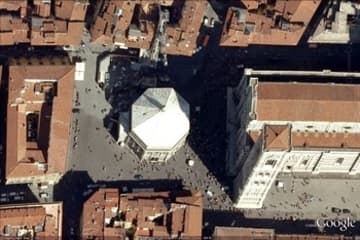 Aerial view of the Florence Baptistery.