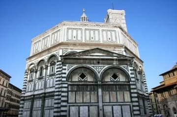 Exterior view from west, with rectangular apse.