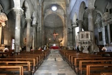 Interior view, looking east to the apse.
