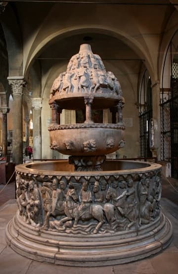 Monumental Romanesque font, 12th century.