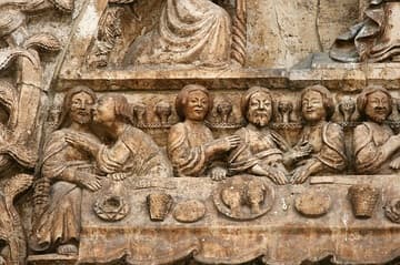The Last Supper, with unusual kiss.
