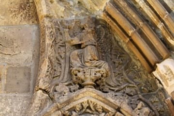 Detail of angel on the west tympanum.