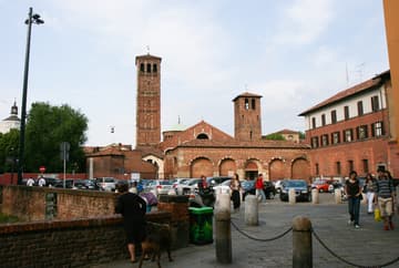 View of Sant'Ambrogio Basilica from west.