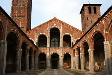 View of the west facade from the great atrium or porch.