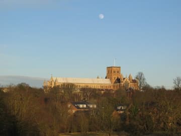 View from the southwest on an October evening.