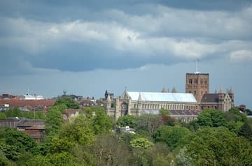 View from the southwest. Public domain photo. Related pages: