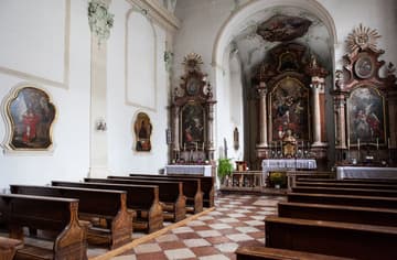 Interior view of the little St. Michael's Church, Salzburg, Austria.